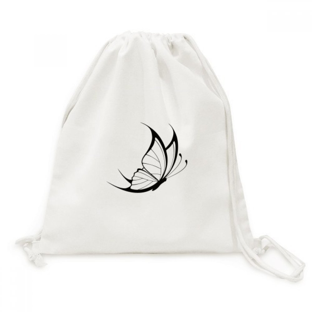 Toile drawstring backpack évitez les sacs lourds voyage vintage papillon - 5