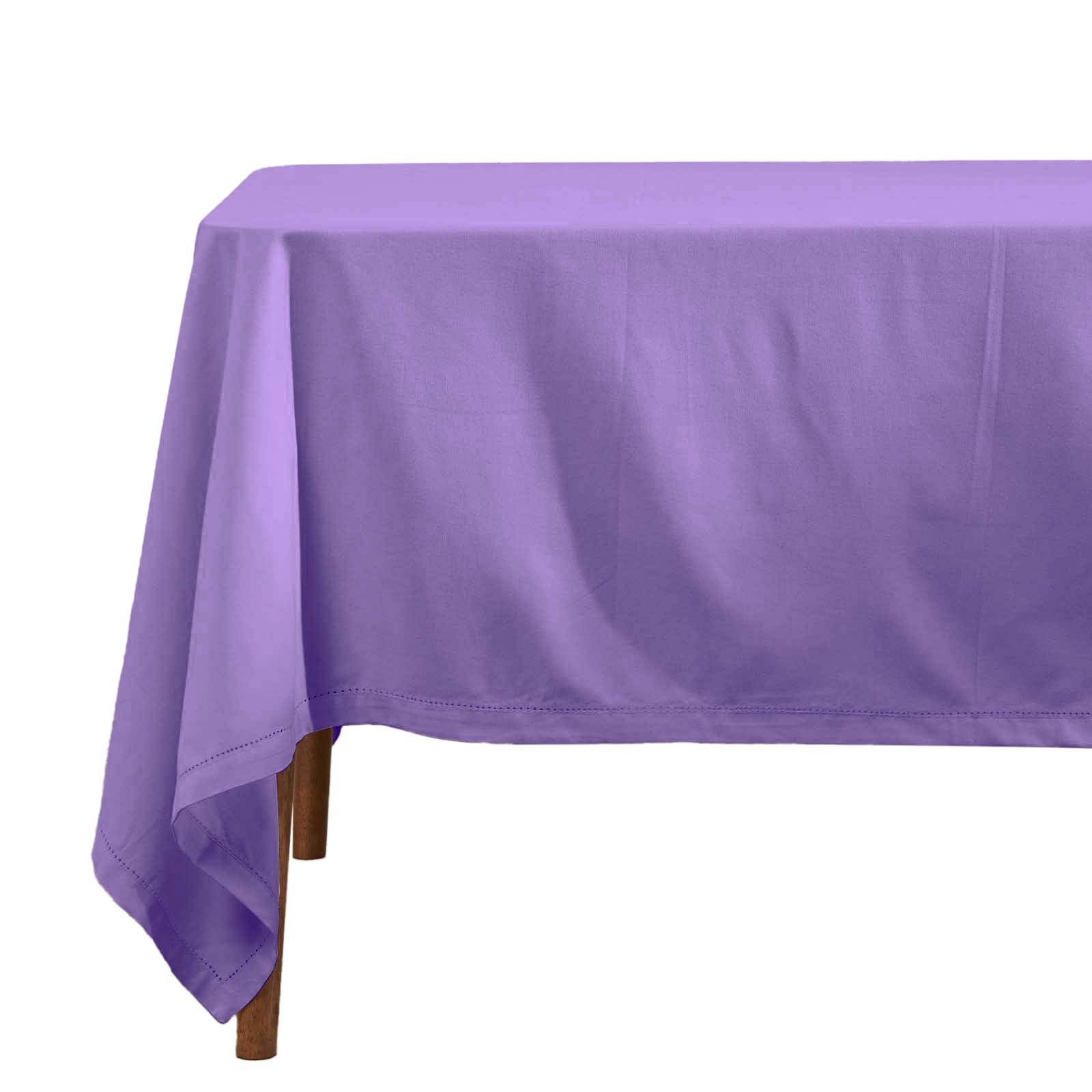 Homescapes Purple Table Cloth, Plain Cotton Tablecloth, Rectangular, Handcrafted & Durable Dining Table Cover With Hem Stitch, Hypoallergenic, Washable, 178 X 300Cm Extra Large