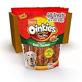 Hartz Oinkies Smoked Pig Skin Chicken Jerky Twists Dog Treats, 10 Count (Pack of 6) (Packaging May Vary)