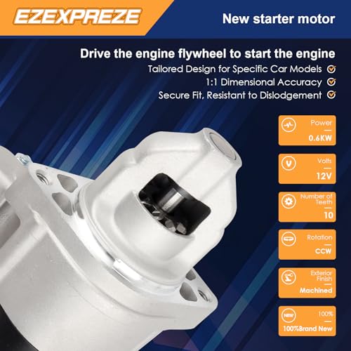 Image of Ezexpreze 19169 New Starter Motor Replacement for Kawasaki FX730V FX691V FX600V FX651V FX541V FX481V, John Deere 636M 652R 648R Z445 Z920A WHP52A WH48A, OE# 428000-6600 21163-0756 21163-0754
