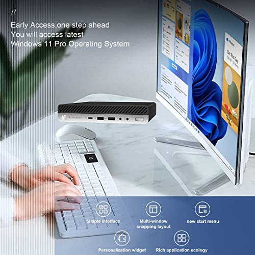 Image of HP EliteDesk 800 G4 DM Dual 22 inch Computer Monitors and Mount Bundle, Intel i5-8500,16GB Ram 512GB NVMe SSD,WiFi,Windows 11 (Renewed)