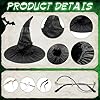 Witch Costume Adult Accessories,Elphaba Costume Accessories,Wicked Witch Costumes,Include Black Witches Hat Glasses with Gloves,Halloween Carnival Female Role Playing Dress Up Wizard Costumes #3