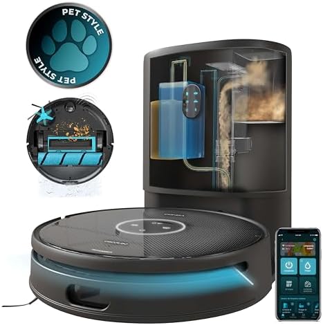 Cecotec Robot Aspirador y Friegasuelos Conga 14090 Twice Roller Home and Fill, Base de Autovaciado de Polvo y Agua, Navegación Láser, 8000 Pa, Fregado, App y Conexión Bluetooth y WiFi 2,4 GHz y 5 GHz