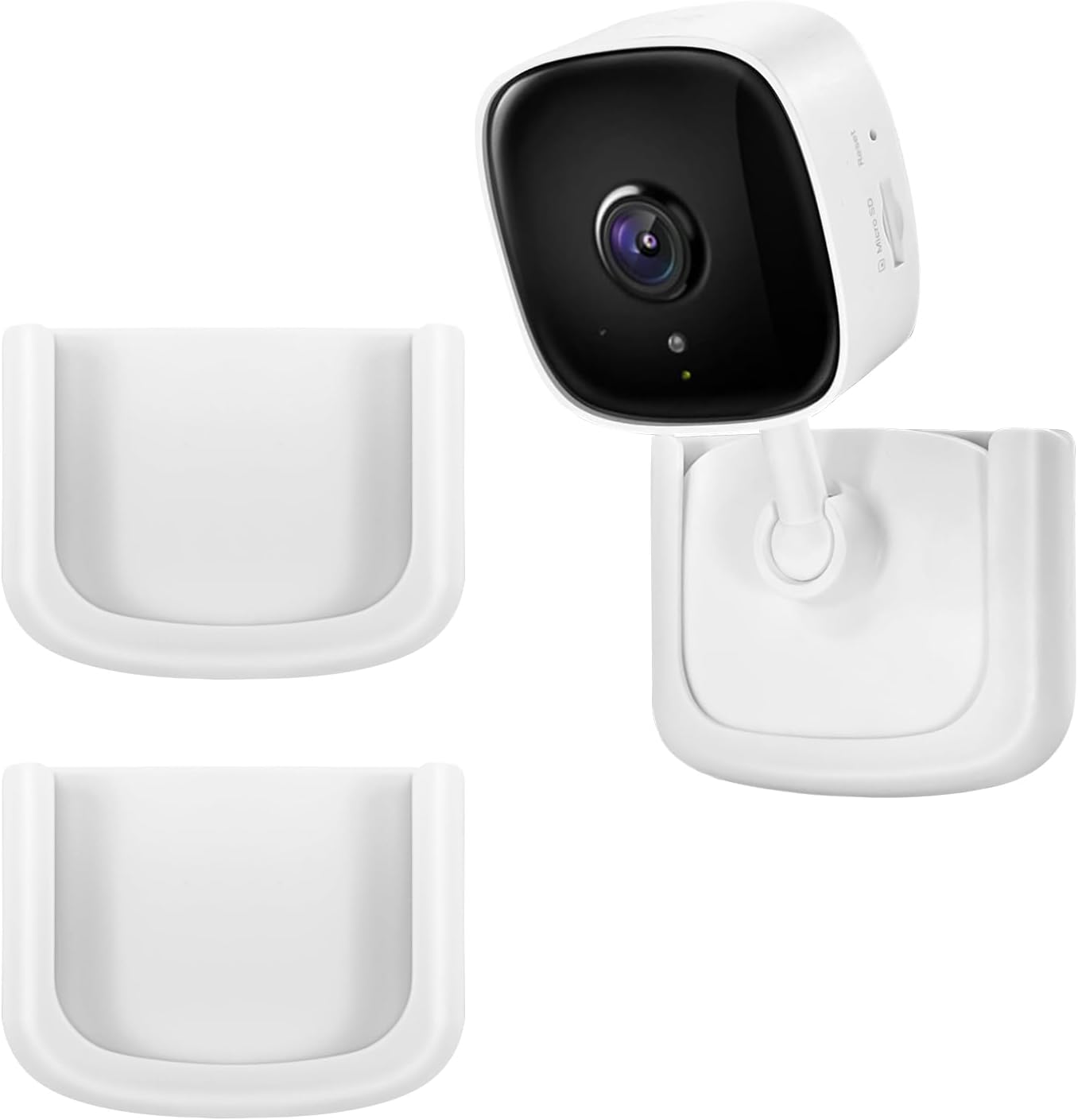 2 Pack Adhesive Wall Mount Bracket Stand Fits for Tapo Indoor Security Camera C100,C110,No Drilling Easy Installation Window Mount Camera Holder fits for TP Link Cam