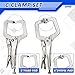 4 Pcs Locking C Clamp Set, Locking Pliers with Fixed and Swivel Pads, 6 Inch, 9 Inch, 11 Inch, Metal Tools Welding Clamps for Home Farm