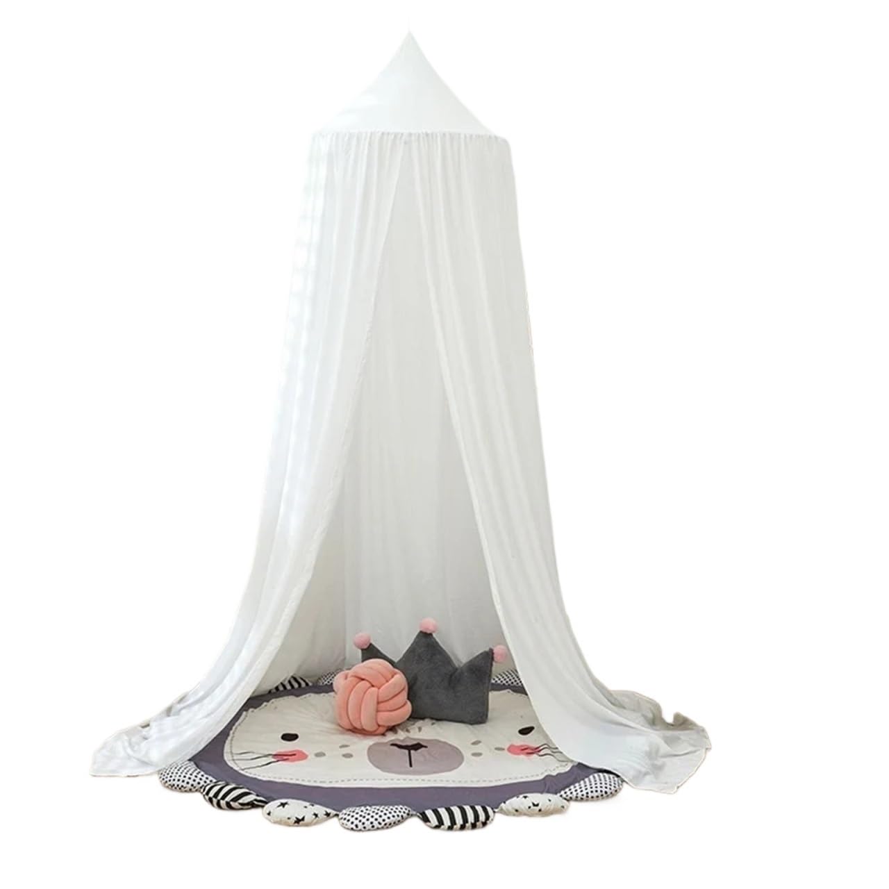 LSNNMU Kids Mosquito Net Curtain Hanging Tent Bed Decor Girl Princess Canopy Living Corner Play Reading For Bed(White)