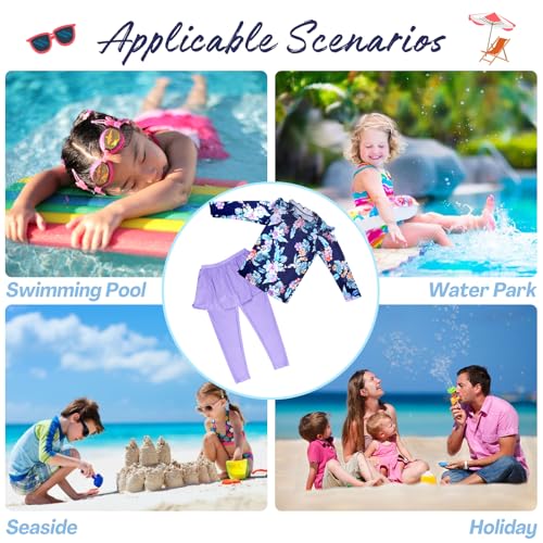 Baby Girls Two Piece Swimsuit Top and Pant UPF 50+ Sun Protection Long Sleeve Swimwear Bathing Suit4