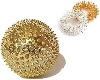 AHCS Acupressure Magnetic Ball Massaging for Palm with 2 Sujok Rings for Finger