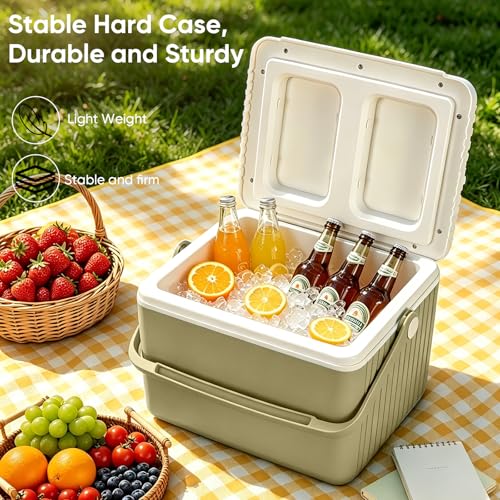Image of 6Qt 13Qt 19Qt Northroad Camping Coolers,Stylish Macaron Color Durable Hard Cooler,Portable Insulated Ice Chest with 24 /48 Hour Ice Retention,Multi- Size for Camping,Picnic,Beach,Travel
