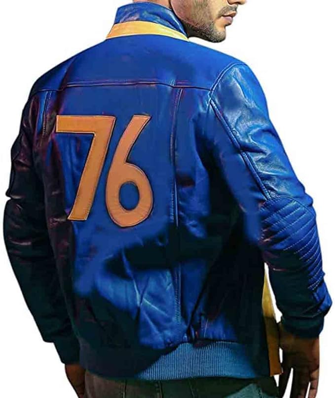 Fall out 76 Jacket | Fallout Vault Jacket | Vault Fall out 76 Blue Faux Leather jacket2