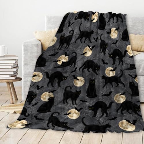 Black Cat Blanket,Cat Blanket for Women,Halloween Blanket Gifts for Kids - image 2