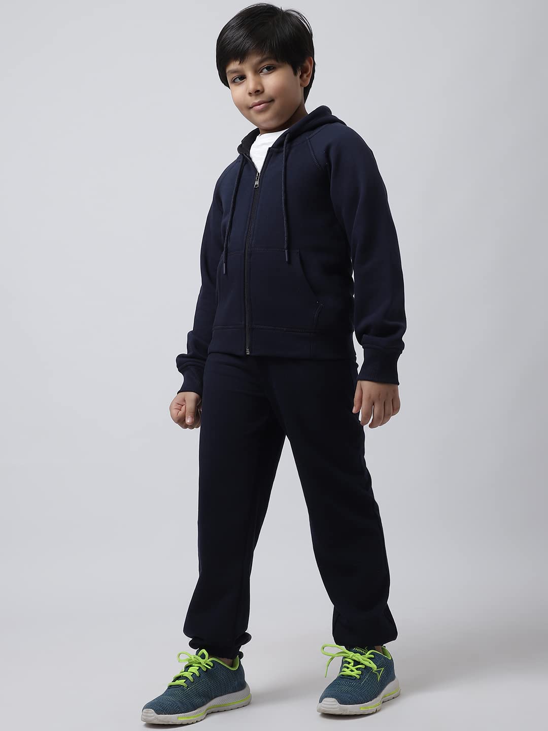 Rute Kids Boys Fleece Hoodie Sweatshirts | Joggers | Tracksuit | Tracksuit Full Sleeves for Boy's Navy Blue BTST-2595NBL_11-12Y 1