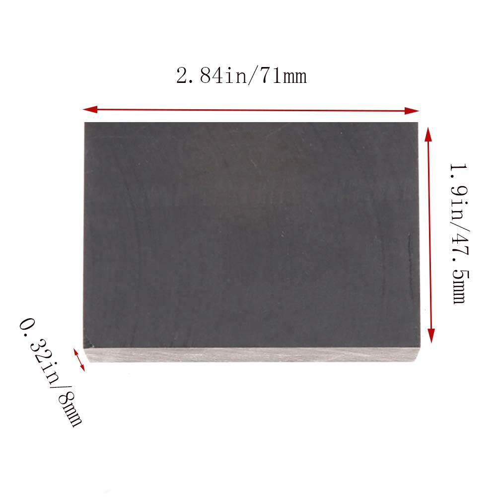 Bloc de graphite vierge, Paquet de 4 plaques matière première d'électrode et lingot graphite à 99,9% 2,84 par 1, 0,32 pouces