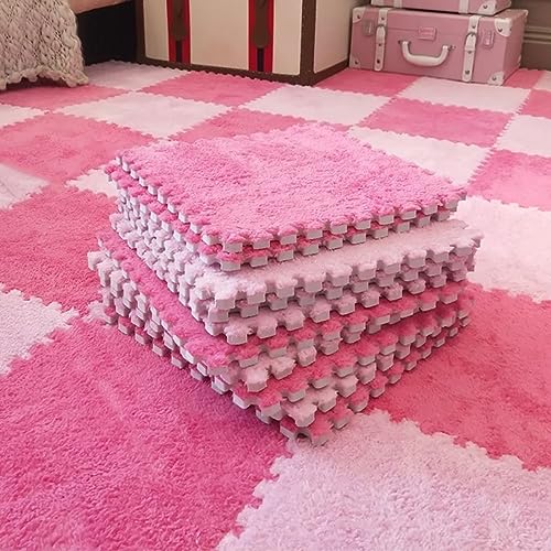 Typutomi 12pcs Plush Puzzle Foam Floor Mat