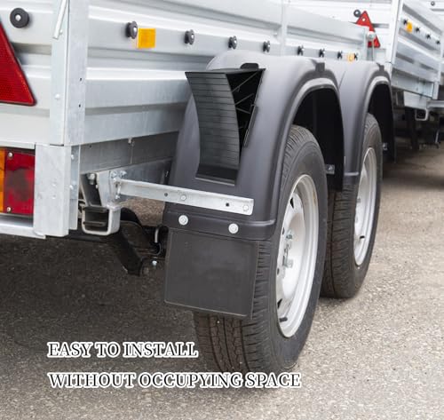 Dewocke 2 Stück Unterlegkeile Anhänger, Unterlegkeile mit Halterungen und Schrauben, Wohnmobil Anhänger Unterlegkeile, Bremskeile für Anhänger und Wohnwagen, bis 1600kg Achslast, 220x90x110mm