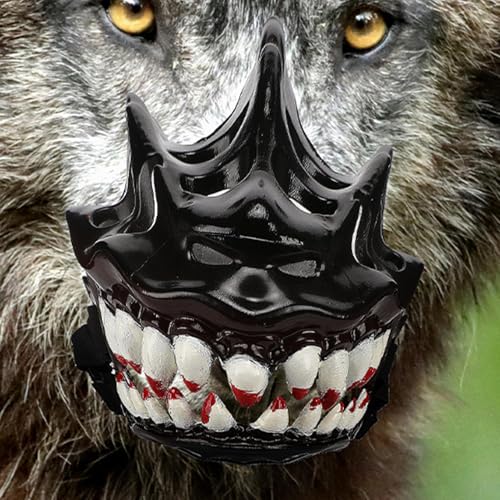 Maulkorb für furchterregende Hunde, Maulkorb für Hunde mit großen Zähnen, für Hund oder Werwolf, lustig für Hunde, verstellbar für kleine Hunde,