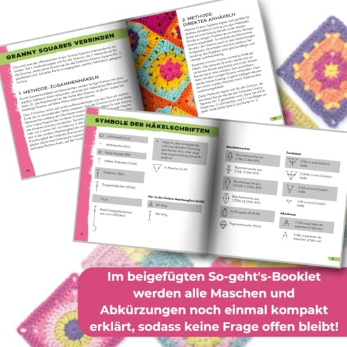 Granny Square Häkel-Karten (Deutsche Ausgabe). 50x häkeln, mixen und matchen. Mit Häkelschrift und Foto zu jedem Granny Square und praktischem So-geht’s-Booklet, Yellow
