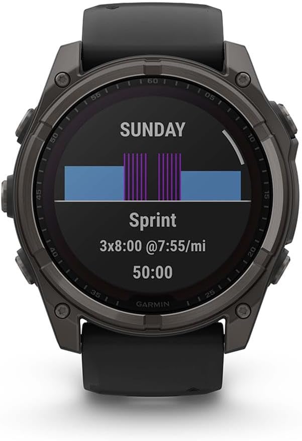 Garmin 010-02906-10 Fenix 8 47mm Smartwatch, Solar Sapphire, Carbon Gray DLC Titanium w/Black/Pebble Gray Band Bundle with Screen Protector, 3X Silicone Dust Cover & USB Type C Charging & Sync Cable 6 51BSguoNFmL. AC SL1200