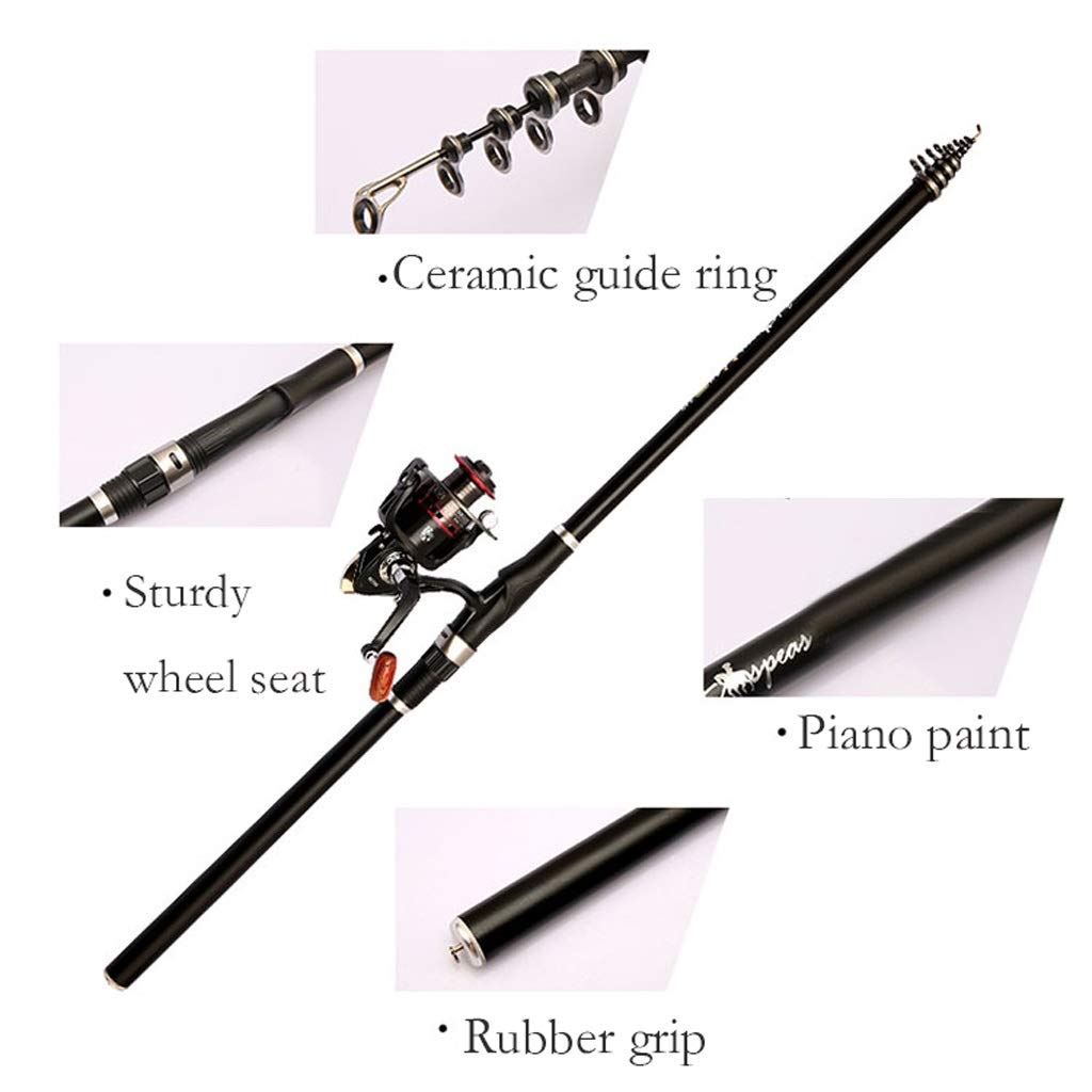Unikalna wędka Rocky Rod Rocky Ręk Wędkarski Super Light Super Hard Hard Sea Dwukostępne wędki SET SET Łownictwo teleskopowe Ręk wędkarski Prezent wędkarski (Size : 2.4 meters)