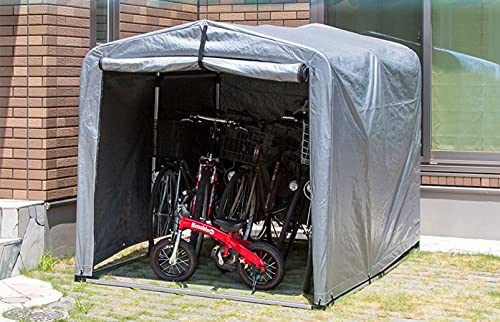 アルミサイクルハウス 、物置　防水 固定用ペグ付き Lサイズ　自転車で5～6台収納　 替えシート付【 UVカット率98％ 】 楽天市場】＜半額＆5%OFF＞4(月)23:59迄 【 UVカット率98％ 】サイクル