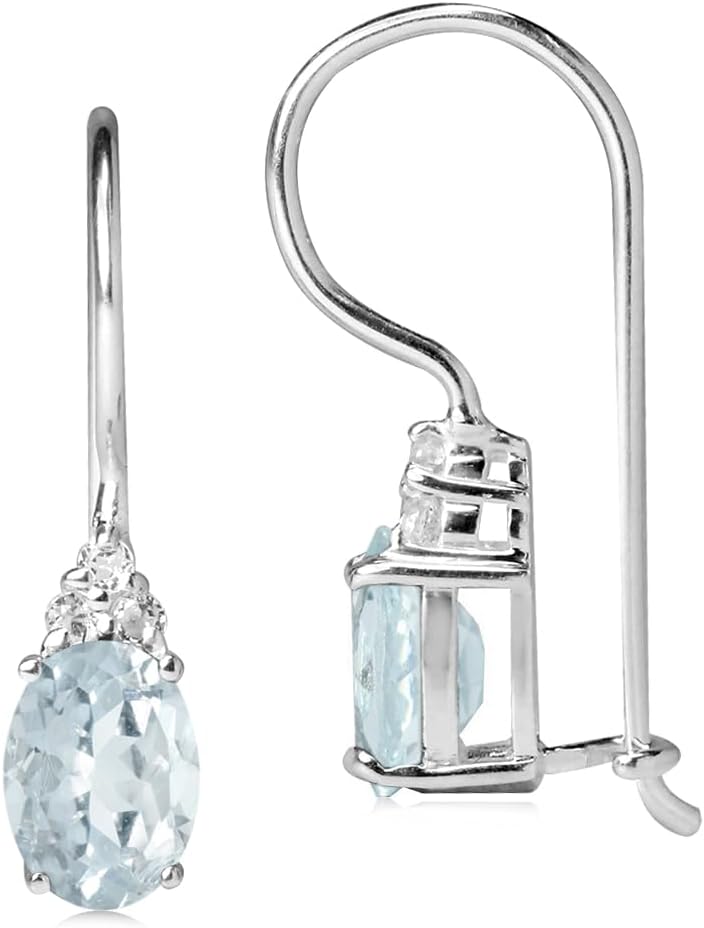 Silvershake Birthstone Gemstones 925 Sterling Silver Hook Earrings