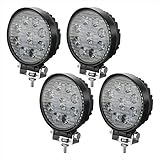 Liteway 4x 27w 4Inch CREE LED Light Bar Spot Beam Round Fog Lights Work Driving Light Pods Light Waterproof for Truck Tractor 4WD Jeep SUV ATV Boat Daytime Running Light, 1 Year Warranty