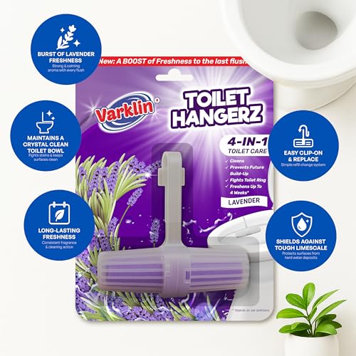 Image of 35g Toilet Rim Hangerz - Lavender | Automatic Bowl Cleaner | Soothing Lavender Freshness for Your Washroom | Easy-to-Use Toilet Bowl Cleaner | Hygienic & Sparkling Toilets Up to 4 Weeks