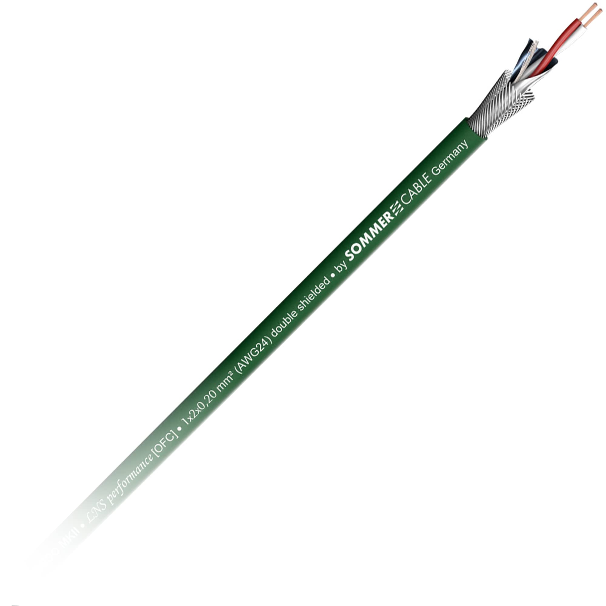 HICON 3m XLR NF- Phonokabel SC-Albedo 2x 0,20mm² OFC Neutrik EMC-Spezial-XLR Stecker High End Kabel Paar by Sommer Cable grün 300cm - ALB1-0300