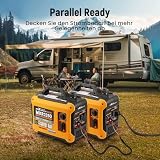 maXpeedingrods Inwerterowy generator prądu, 2000 W, benzynowy, 4-suwowy, z gniazdem USB i gniazdami 230 V, cyfrowy wyświetlacz, kompaktowy i lekki, na kemping, do podróży na świeżym powietrzu, kampera