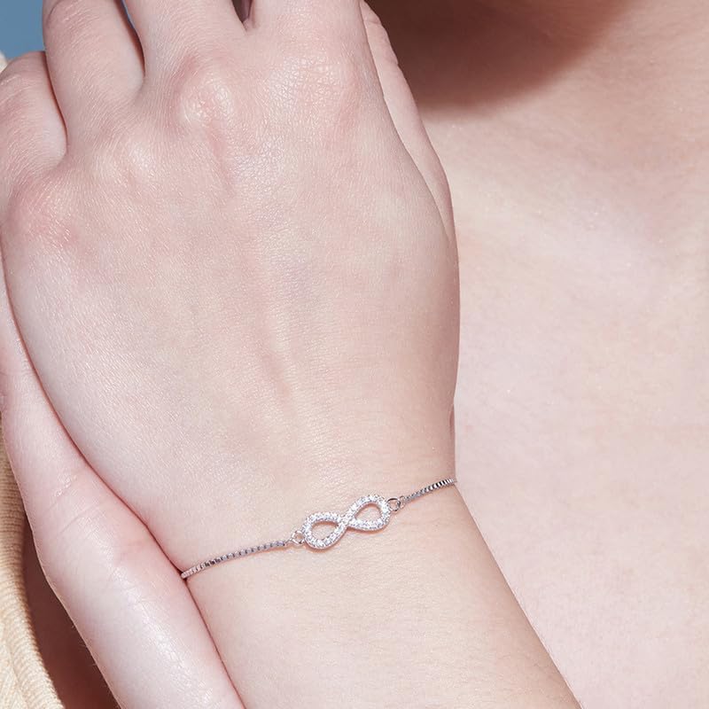 925 Sterling Rhodium Plated Infinity CZ Jewelry Set