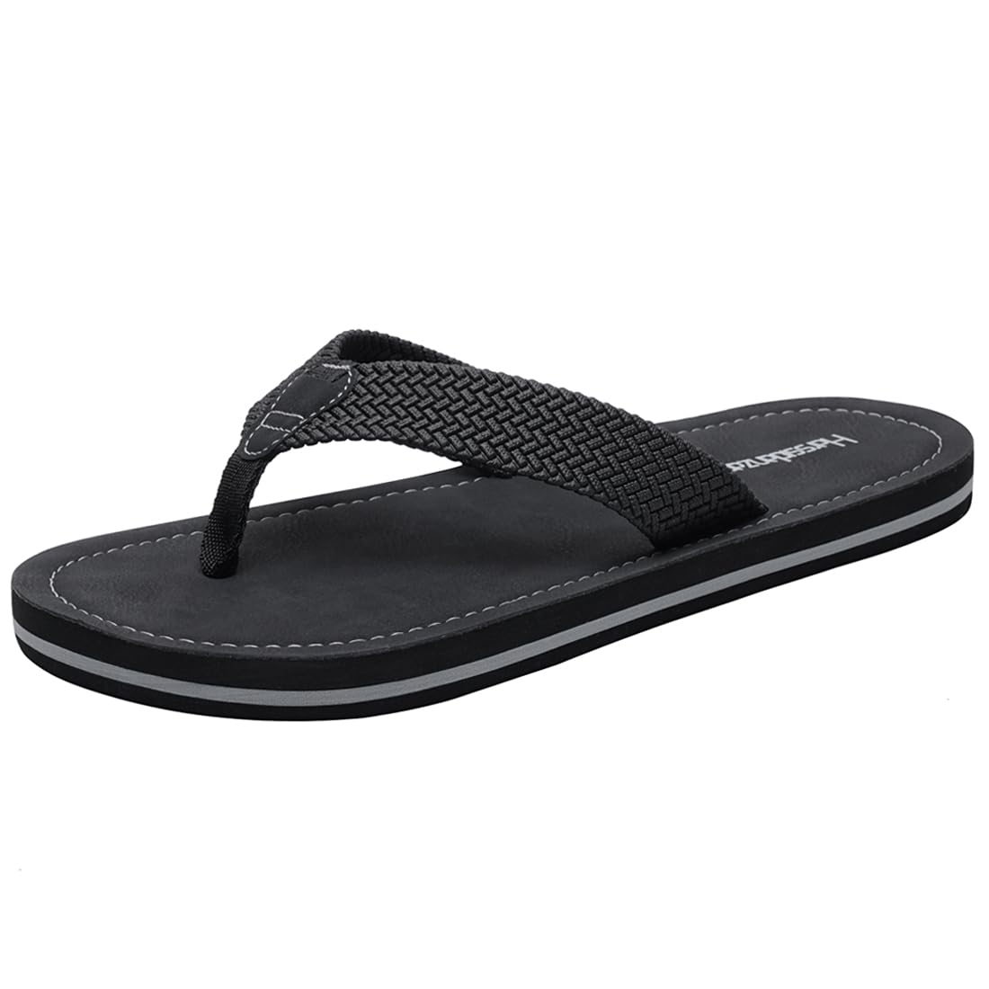 Harssidanzar Herren Zehentrenner Sandalen HM001EU Schwarz 44