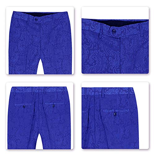 YFFUSHI Men's Elegant Jacquard 3 Piece Suit Shawl Lapel Slim Fit Tuxedo Set 7