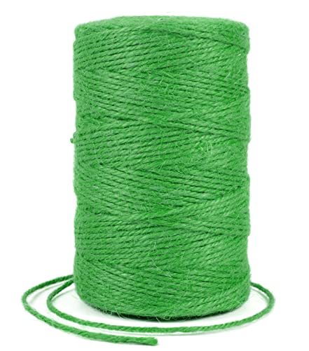 Uiopa Spago Juta Colorato 2mm x 200m Corda Canapa, Spago per Orto Naturale, Filo Juta, Corda Iuta per Decorazioni, Giardinaggio, Mestiere Fai da Te, Confezioni Regalo (Verde)