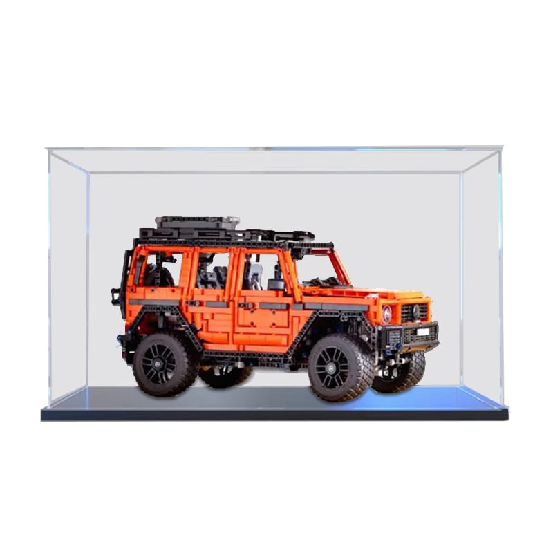 HCAEIOFJ Clear Acrylic Display Case for Lego Technic 42177 Applicable for Mercedes-Benz G 500 PROFESSIONAL Line Designed Display Box Gift(Display Case Only,) (Black Bottom Box)
