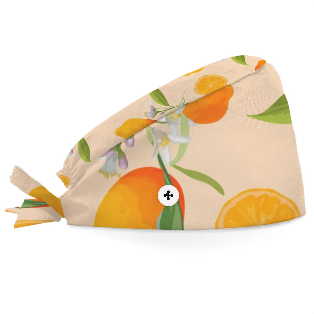 Mularoka Fresh Watercolor Lemons Working Caps with Button Sweatband Comfortable Adjustable Bouffant Hats Work Hat for Women Men