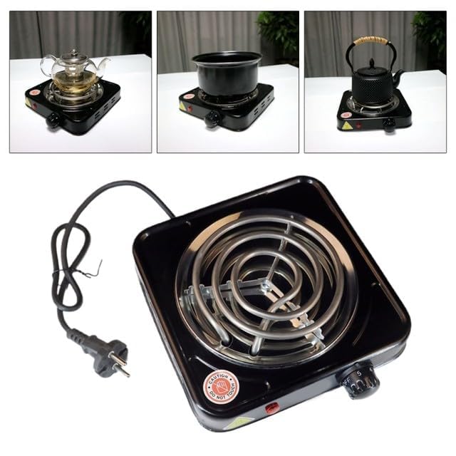 Image of Electric Coal Heater | 500W Charcoal Burner Hot Plate, Hookah Coal Burner with Coil Stove | Works With All Metal Utensils |Kitchen G-Coil Radiant Cooktop With 1.5Mtr Wire