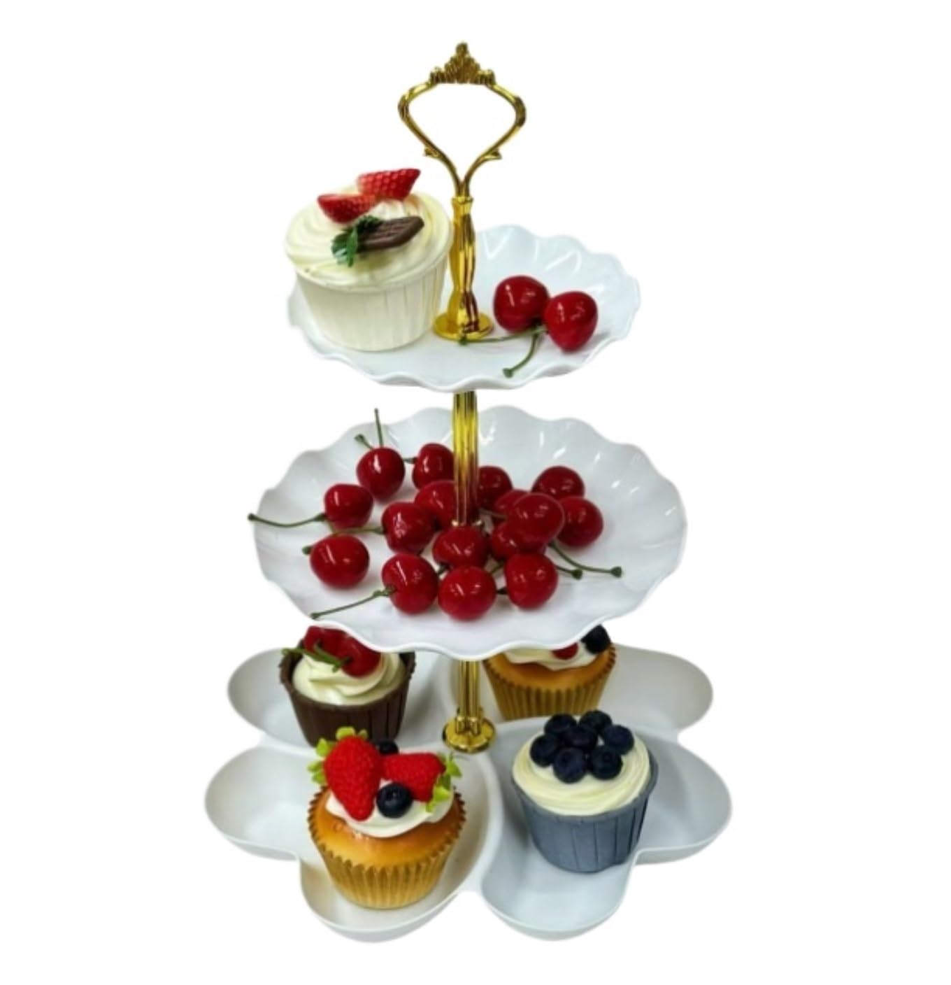 Dessert Fruit Display Cupcake Stand Cup Cake Fruit Dessert Party Server Plates Stands Wedding Tea Party(White)