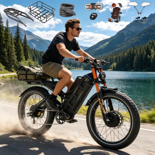 Image of 2026 eAhora Romeo Pro 3 /2 52-46 Mph Electric Bike for Adults, 6000W /4000W /2500W Dual Motor Ebike 60V 80Ah /52V 70Ah Battery 235+Miles Long Range, 26*4.0 inch /20*4.5 inch Fat Tire, Full Suspension, All Terrain