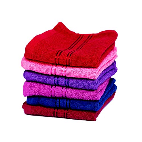 Image of Space Fly SILVERLINE Love Touch Very Soft Fresh Loom 500 GSM 100% Cotton Face Towel Hanky for Men, Face Towel for Women, Towel Handkerchiefs for Women Baby face Towels Newborn (5 Pieces)