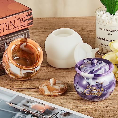ISSEVE Silicone Jars Molds with Lids for Epoxy Resin Casting, Candy Jewelry Storage Boxes, Home Decoration, DIY Crafts4