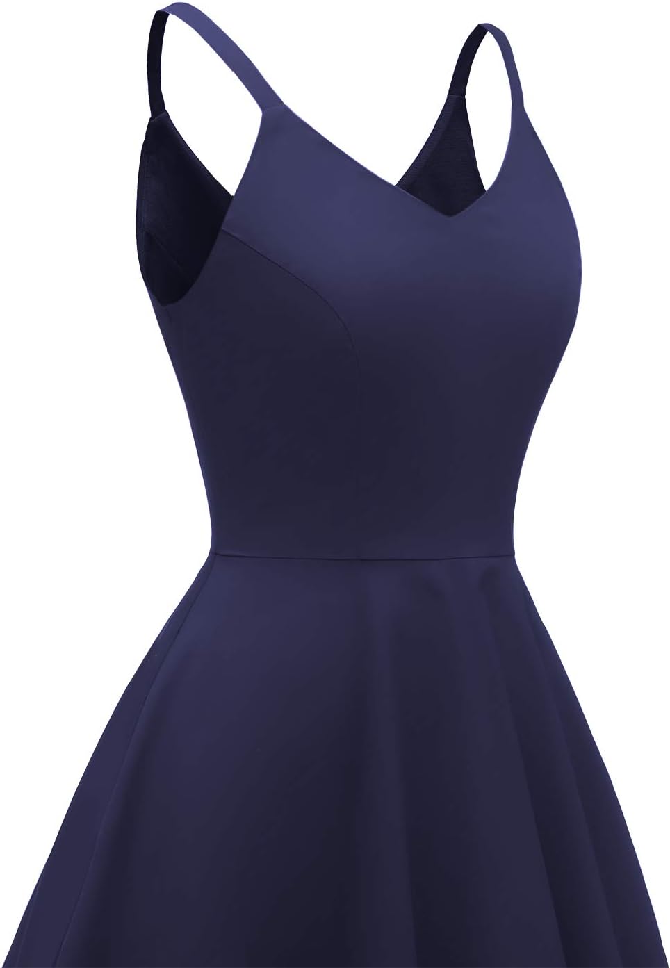 GOOBGS Women's 1950s Retro Vintage Spaghetti Strap Cocktail Swing Dresses with Pockets
