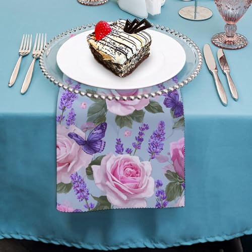 Servilletas de tela cuadradas pack x6 color blanco floral miniatura 4