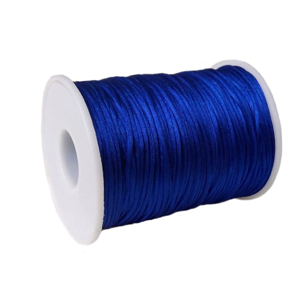 Tilengy 2.0 mm x 110 Yards Nylon Satin Cord Beading Braided Thread String for Chinese Knotting Rattail Macrame Pendant Friendship Bracelets Necklaces Jewelry Making(Sapphire Blue) - Image 2