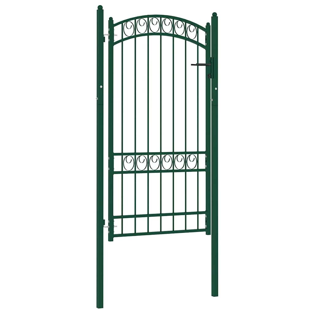 vidaXL EMMEN - Cancello per recinzione, in acciaio, 100 x 123,5 cm, colore: Verde