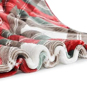 Homritarultrasoftthrowblanketwithplaidcozyflannelfleeceluxuryblanketforbedsofaandcouch50x60inchred  Urban Country Home Decor Homritar ultra soft throw blanket with plaid cozy flannel fleece luxury blanket for bed sofa and couch 50 x 60 inch red  urban country home decor