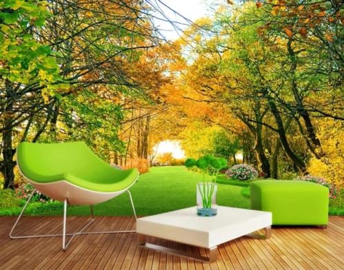 Papier peint 3d paysage forestier pour salon chaleureux