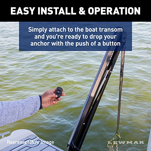 Image of Lewmar Axis 8' Electric Shallow Water Anchor with Remote, White, 69600943 | IP67M Actuator, Quiet Push-Button Deployment, Four-Bar Linkage, Direct-Mount Design, Supports Boats Up to 26' or 4,500 lb