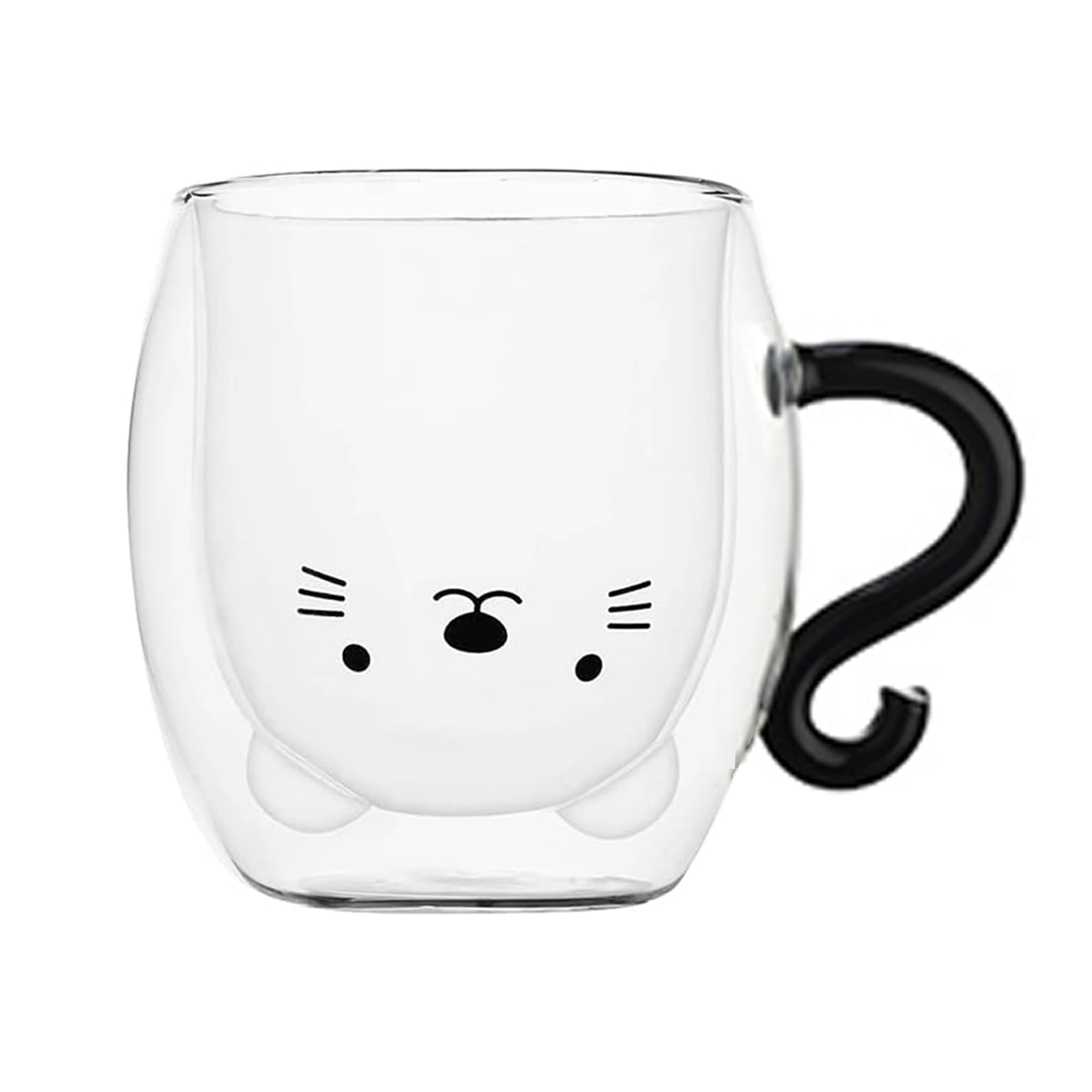 Tazza Da Caffè Con Gatto In Vetro A Doppia Parete - Regalo Carino Per Amanti Dei Gatti - Foto 4