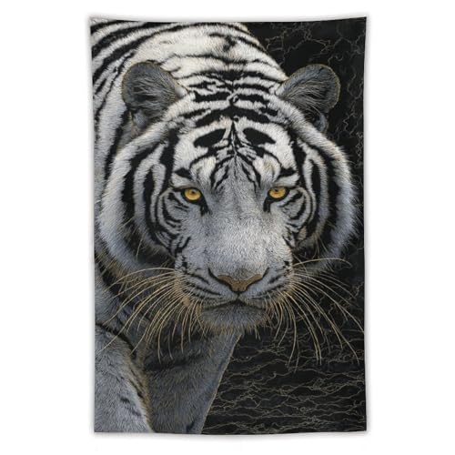 Tapisserie style japonais tigre blanc décoration murale esthétique salon chambre polyester
