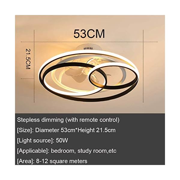 Ceiling Fan with Lighting LED Ceiling Lights Dimmable Remote Control Creative Soft Fan Bedroom Ceiling Lamp Modern Invisible Fan Ceiling Light Living Room Nursery Dining Room - Image 8